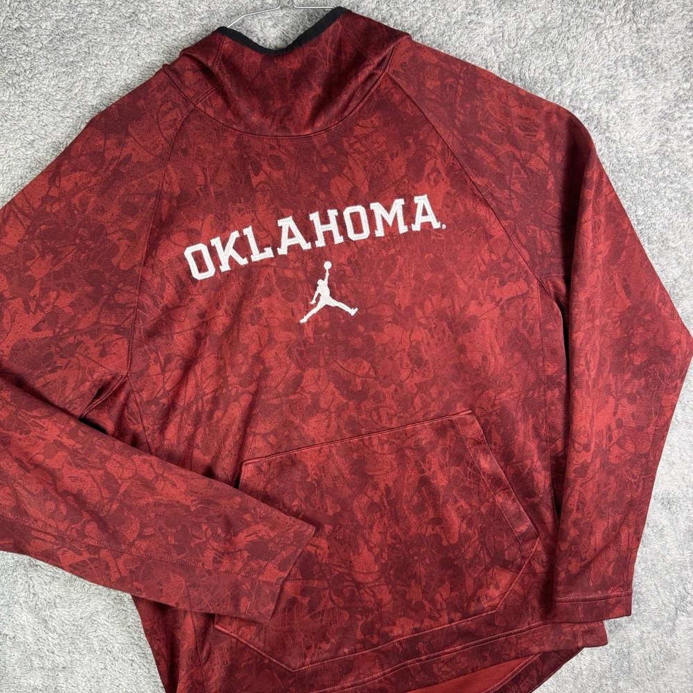 Oklahoma Sooners Hoodie Mens M Air Jordan Camo Tech Pullover Stitch‎ Sweatshirt
